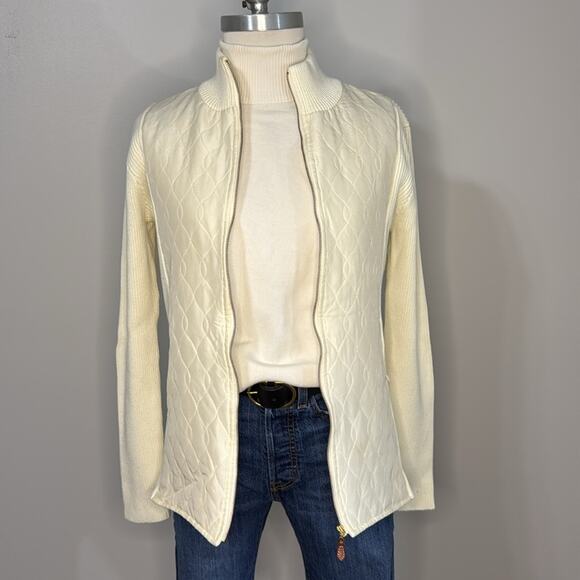 J.Mclaughlin Cream Sweater Jacket Size L - Picture 1 of 5